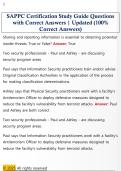 SAPPC Certification Study Guide Questions  with Correct Answers &vert; Updated &lpar;100&percnt;  Correct Answers&rpar; 