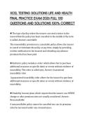 XCEL TESTING SOLUTIONS LIFE AND HEALTH FINAL PRACTICE EXAM 2026 FULL 150 QUESTIONS AND SOLUTIONS 100&percnt; CORRECT