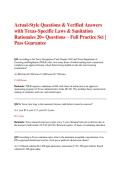 Actual-Style Questions & Verified Answers with Texas-Specific Laws & Sanitation Rationales 20&plus; Questions &ndash; Full Practice Set &vert; Pass Guarantee