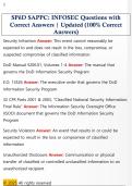 SP&emacr;D SAPPC&colon; INFOSEC Questions with  Correct Answers &vert; Updated &lpar;100&percnt; Correct  Answers&rpar; 
