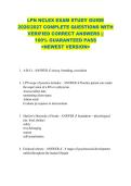 LPN NCLEX EXAM STUDY GUIDE  2026&sol;2027 COMPLETE QUESTIONS WITH  VERIFIED CORRECT ANSWERS &vert;&vert;  100&percnt; GUARANTEED PASS  <NEWEST VERSION> 