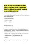 XCEL TESTING SOLUTIONS LIFE AND HEALTH ACTUAL EXAM PAPER 2026 COMPLETE QUESTIONS AND VERIFIED SOLUTIONS GRADED A&plus;
