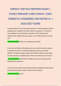 FNP654&sol; FNP 654 MIDTERM EXAM &vert; FAMILY PRIMARY CARE II EXAM &vert;100&percnt; CORRECTLY ANSWERED AND RATED A&plus; &vert; 2026&sol;2027 GUIDE