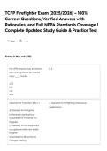 TCFP Firefighter Exam &lpar;2025&sol;2026&rpar; &ndash; 100&percnt; Correct Questions&comma; Verified Answers with Rationales&comma; and Full NFPA Standards Coverage &vert; Complete Updated Study Guide & Practice Test