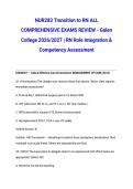 NUR283 Transition to RN ALL COMPREHENSIVE EXAMS REVIEW - Galen College 2026&sol;2027 &vert; RN Role Integration & Competency Assessment