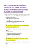 AWS Certified Welder &lpar;CW&rpar; Performance  Qualification Test Questions And Correct  Answers &lpar;Verified Answers&rpar; Plus Rationales  2026 Q&A &vert; Instant Download Pdf 