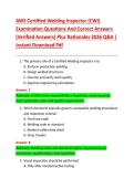 AWS Certified Welding Inspector &lpar;CWI&rpar;  Examination Questions And Correct Answers  &lpar;Verified Answers&rpar; Plus Rationales 2026 Q&A &vert;  Instant Download Pdf 