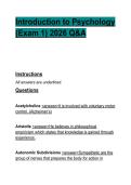 Introduction to Psychology &lpar;Exam 1&rpar;  Review 2026 Q&A