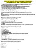 CRITICAL THINKING REASON AND EVIDENCE WGU D265 QUESTIONS WITH CORRECT ANSWERS