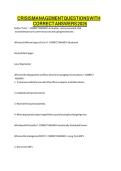 CRISIS MANAGEMENT QUESTIONS WITH CORRECT ANSWERS