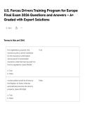 U&period;S&period; Forces Drivers Training Program for Europe Final Exam 2026 Questions and Answers &ndash; A&plus; Graded with Expert Solutions