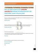 NSG 120 FINAL EXAM LATEST &lpar;HERZING UNIVERSITY&rpar; NURSING PATHOPHYSIOLOGY 100 QUESTIONS&comma; Exams of Nursing 2026