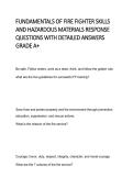 Fundamentals of Fire Fighter Skills and Hazardous Materials Response &vert; Verified Questions & Answers 2025&ndash;2026