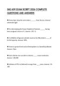 SAE 609 EXAM SCRIPT 2026 COMPLETE QUESTIONS AND ANSWERS