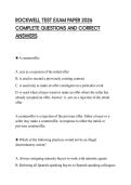 ROCKWELL TEST EXAM PAPER 2026 COMPLETE QUESTIONS AND CORRECT ANSWERS