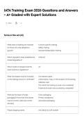 IATA Training Exam 2026 Questions and Answers &ndash; A&plus; Graded with Expert Solutions