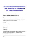 NUR155 Foundations of Nursing EXAM 3 REVIEW - Galen College 2026&sol;2027 &vert; Grade-A Safety & Skill Builder &vert; Nursing Fundamentals