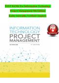 Test Bank for Information Technology Project Management 9th Edition &ndash; Kathy Schwalbe &vert; 100&percnt; Guaranteed Pass &vert; Latest Update 2026