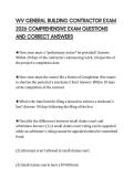 WV GENERAL BUILDING CONTRACTOR EXAM 2026 COMPREHENSIVE EXAM QUESTIONS AND CORRECT ANSWERS