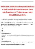 WGU C955 - Module 4&colon; Descriptive Statistics for  a Single Variable Reviewed Complete Guide  with Questions and Verified Answers Latest  2025&sol;2026 GRADED A&plus;