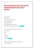 Power engineering Class 4 Part B Exam Complete Questions And Correct Answers