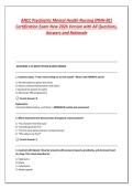ANCC Psychiatric Mental Health Nursing &lpar;PMH-BC&rpar; Certification Exam New 2026 Version with All Questions&comma; Answers and Rationale