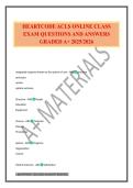 HEARTCODE ACLS ONLINE CLASS EXAM QUESTIONS AND ANSWERS GRADED A&plus; 2025&sol;2026