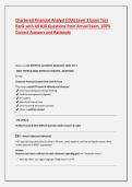 Chartered Financial Analyst &lpar;CFA&rpar; Level 3 Exam Test Bank with All 430 Questions from Actual Exam&comma; 100&percnt; Correct Answers and Ration