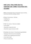 WSET LEVEL 1 FINAL PAPER 2026 FULL QUESTIONS AND CORRECT SOLUTIONS 100&percnt; ACCURATE