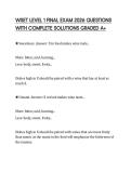 WSET LEVEL 1 FINAL EXAM 2026 QUESTIONS WITH COMPLETE SOLUTIONS GRADED A&plus;