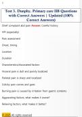 Test 3&period; Dunphy&period; Primary care IIB Questions  with Correct Answers &vert; Updated &lpar;100&percnt;  Correct Answers&rpar; 