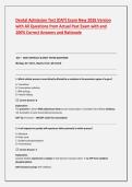 Dental Admission Test &lpar;DAT&rpar; Exam New 2026 Version with All Questions from Actual Past Exam with and 100&percnt; Correct Answers and Rationale