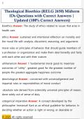 Theological Bioethics &lpar;RELG 2650&rpar; Midterm  IDs Questions with Correct Answers &vert;  Updated &lpar;100&percnt; Correct Answers&rpar;