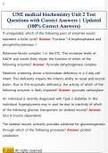 UNE medical biochemistry Unit 2 Test  Questions with Correct Answers &vert; Updated  &lpar;100&percnt; Correct Answers&rpar; 