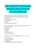 ARRT Magnetic Resonance Imaging Mock Registry &vert; Actual Exam 2023 Converted Verified