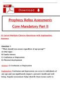 Prophecy Relias Assessments  Core Mandatory Part II