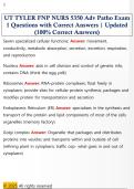UT TYLER FNP NURS 5350 Adv Patho Exam  1 Questions with Correct Answers &vert; Updated  &lpar;100&percnt; Correct Answers&rpar;