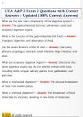 UTA A&P 2 Exam 2 Questions with Correct  Answers &vert; Updated &lpar;100&percnt; Correct Answers&rpar;