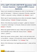 UTA A&P1 EXAM 4 REVIEW Questions with  Correct Answers &vert; Updated &lpar;100&percnt; Correct  Answers&rpar;