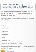 UTA A&P II Final Exam Questions with  Correct Answers &vert; Updated &lpar;100&percnt; Correct  Answers&rpar;