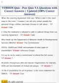 VDBHDS Quiz - Peer Quiz VA Questions with  Correct Answers &vert; Updated &lpar;100&percnt; Correct  Answers&rpar; 