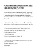 WRIGHT BROTHERS CAP EXAM STUDY SHEET 2026 COMPLETE EXAMINATION
