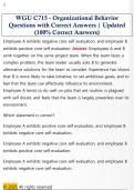 WGU C715 - Organizational Behavior  Questions with Correct Answers &vert; Updated  &lpar;100&percnt; Correct Answers&rpar;