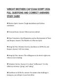WRIGHT BROTHERS CAP EXAM SCRIPT 2026 FULL QUESTIONS AND CORRECT ANSWERS STUDY GUIDE