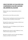 WRIGHT BROTHERS CAP EXAM PAPER 2026 COMPREHENSIVE EXAM PREP QUESTIONS AND ANSWERS FULL SOLUTION