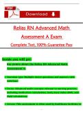 Relias RN Advanced Math  Assessment A Exam   Complete Test&comma; 100&percnt; Guarantee Pass 