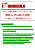 RELIAS EMERGENCY DEPARTMENT RN A   Relias ED RN A &lpar;3 set exam&rpar;  Complete Test&comma; 100&percnt; Guarantee Pass