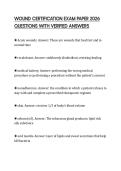 WOUND CERTIFICATION EXAM PAPER 2026 QUESTIONS WITH VERIFIED ANSWERS
