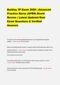 Barkley 3P Exam 2026 &vert; Advanced Practice Nurse &lpar;APRN&rpar; Board Review &vert; Latest Updated Real Exam Questions & Verified Answers