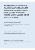Airway Management &vert; Chapter 16 &ndash; Paramedic Nancy Caroline Latest Edition Questions & Answers